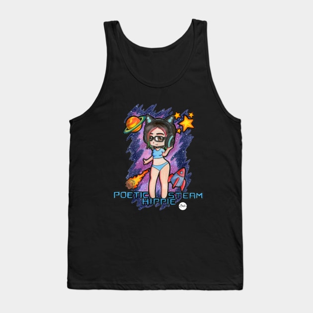 Cyber Neko Chibi Tank Top by Steamy Hippie